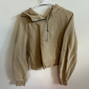 Lululemon tan cropped scooba hoodie